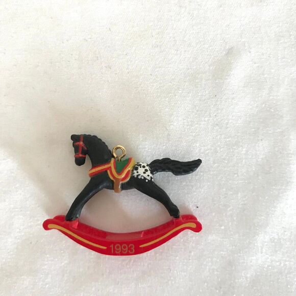 Hallmark Miniature Ornament 1993 Rocking Horse Blanket Appaloosa 6th in Series - Picture 2 of 6